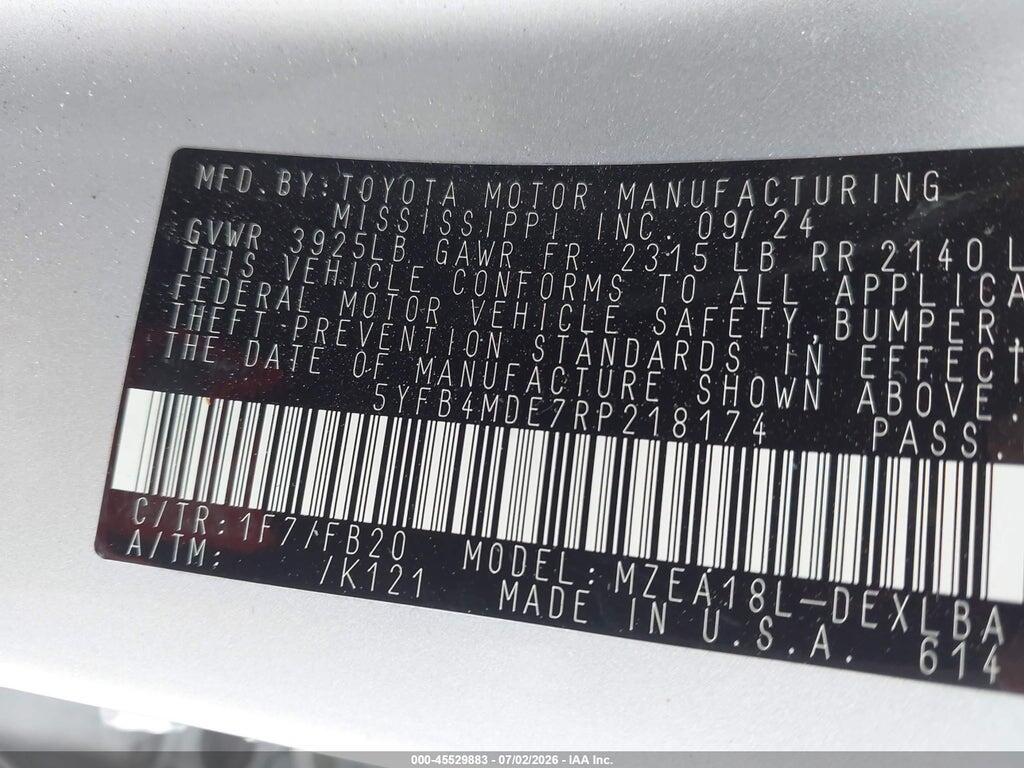 5YFB4MDE7RP218174 2024 TOYOTA COROLLA photo no. 9