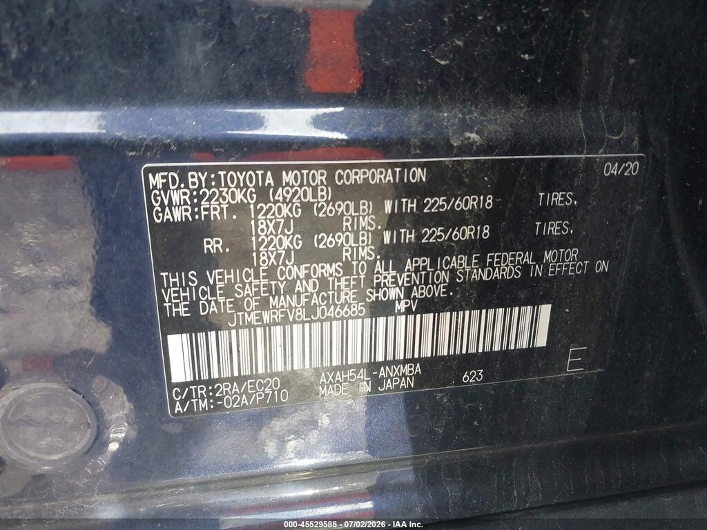 JTMEWRFV8LJ046685 2020 TOYOTA RAV4 HYBRID photo no. 9