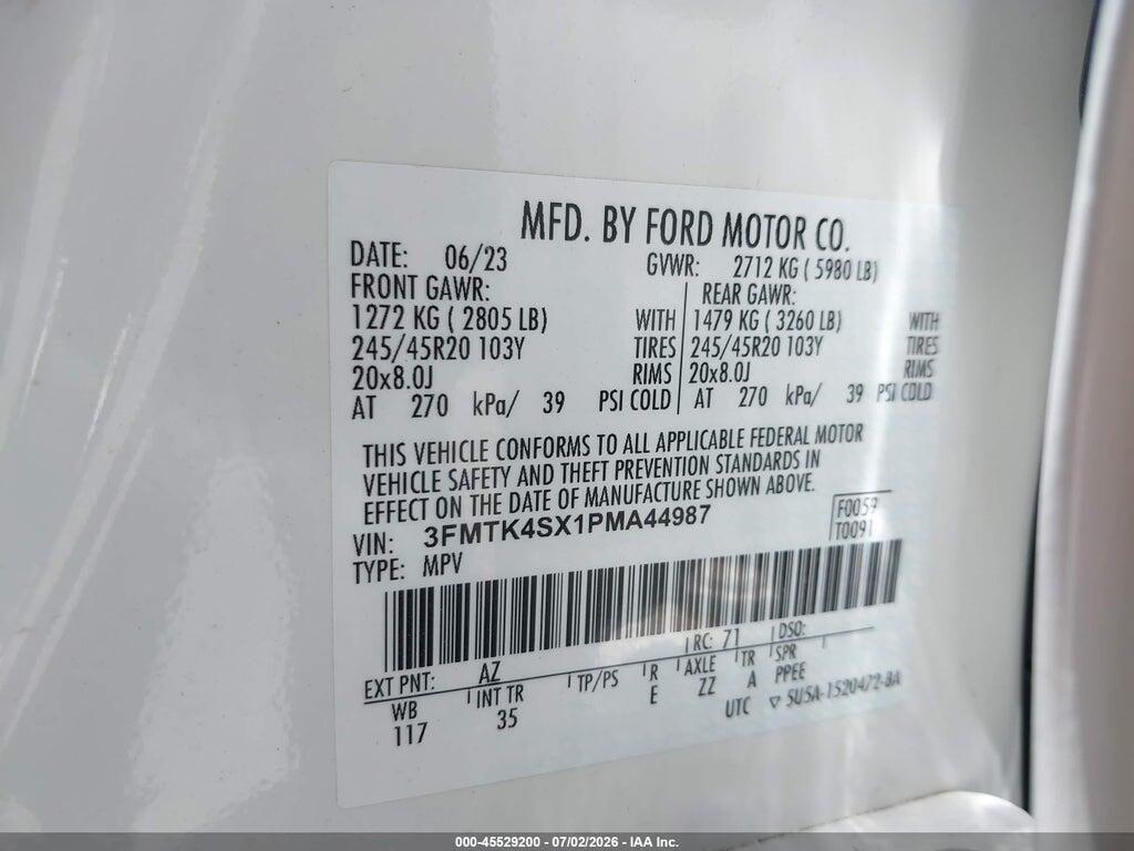 3FMTK4SX1PMA44987 2023 FORD MUSTANG MACH-E photo no. 9