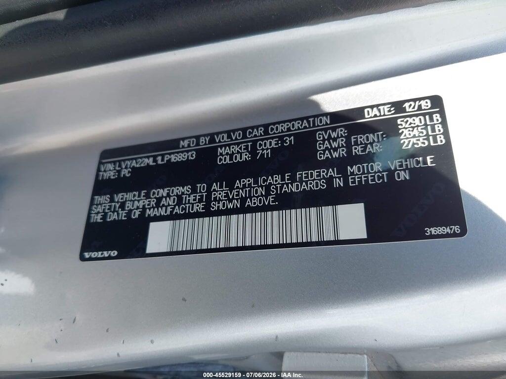 LVYA22ML1LP168913 2020 VOLVO S90 photo no. 9