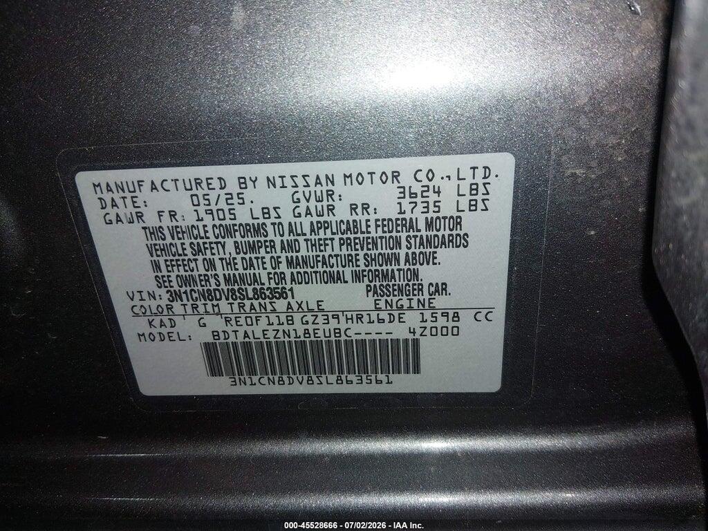 3N1CN8DV8SL863561 2025 NISSAN VERSA photo no. 9