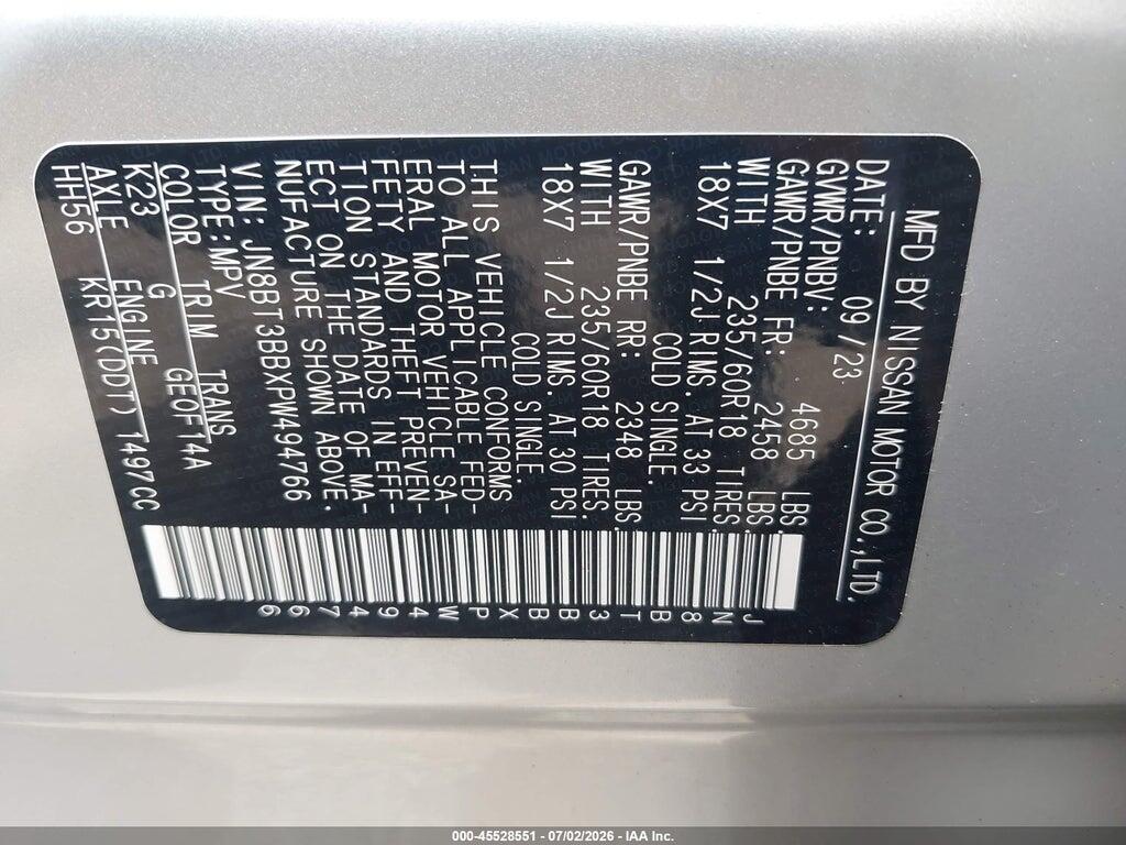JN8BT3BBXPW494766 2023 NISSAN ROGUE photo no. 9