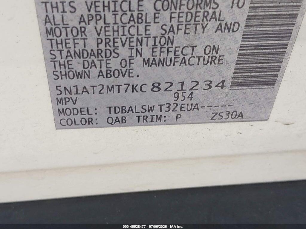 5N1AT2MT7KC821234 2019 NISSAN ROGUE photo no. 9
