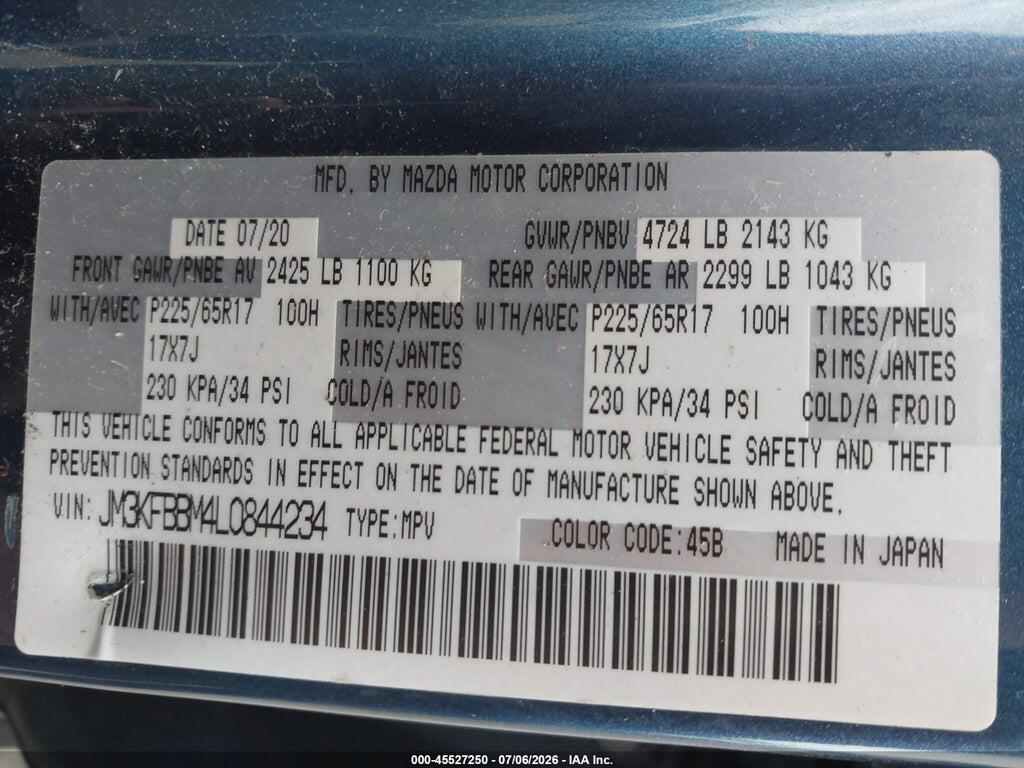 JM3KFBBM4L0844234 2020 MAZDA CX-5 photo no. 9
