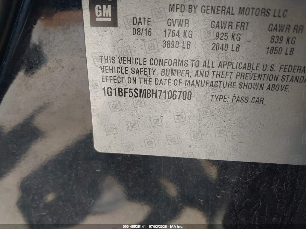 1G1BF5SM8H7106700 2017 CHEVROLET CRUZE photo no. 9