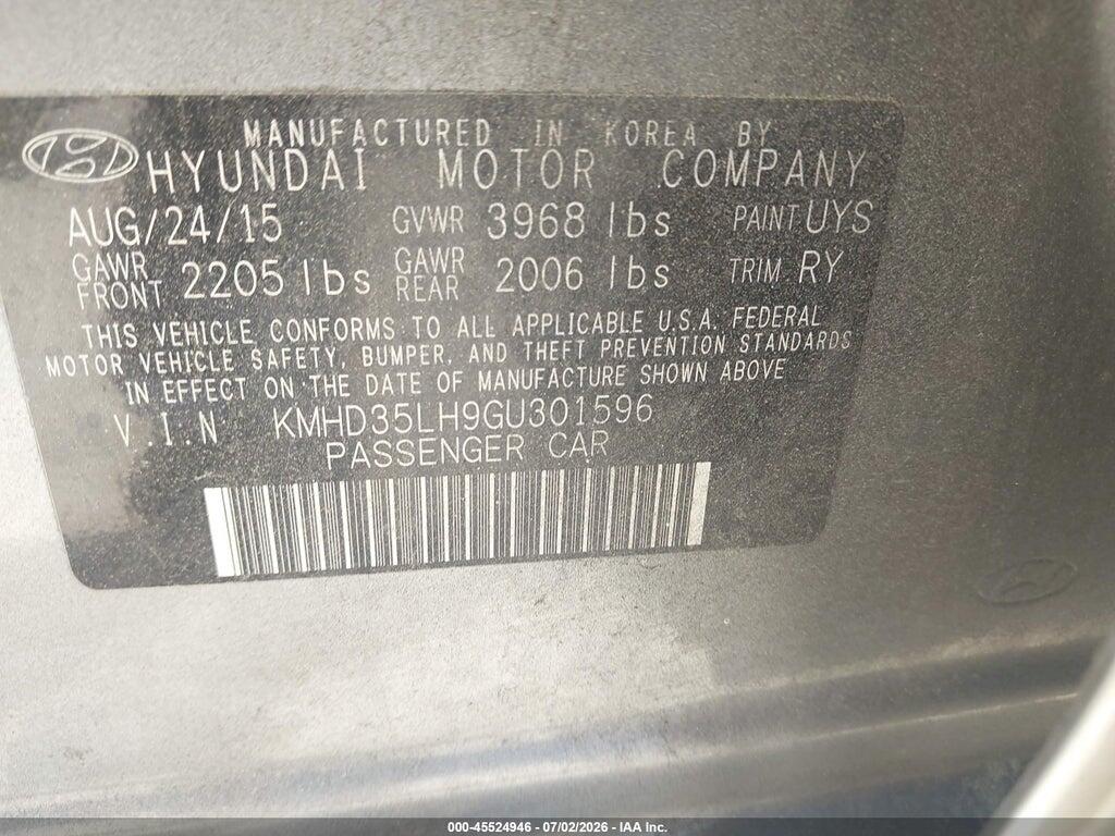 KMHD35LH9GU301596 2016 HYUNDAI ELANTRA GT photo no. 9