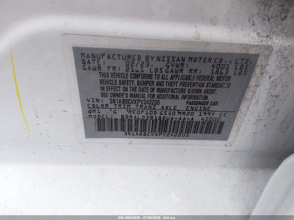 3N1AB8CVXPY242205 2023 NISSAN SENTRA photo no. 9