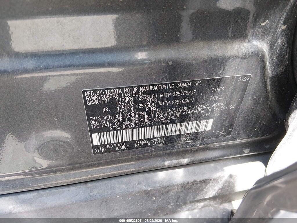 2T3W1RFVXNC177173 2022 TOYOTA RAV4 photo no. 9