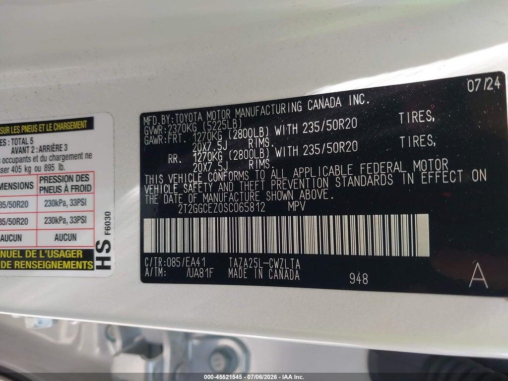 2T2GGCEZ0SC065812 2025 LEXUS NX 350 photo no. 9