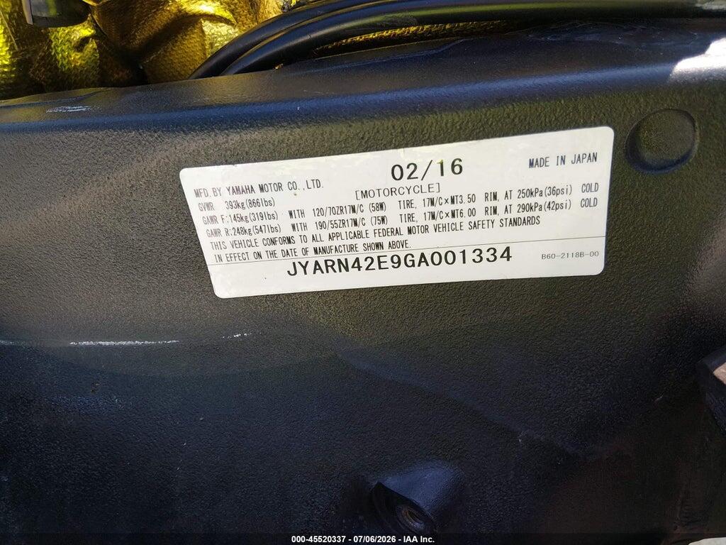 JYARN42E9GA001334 2016 YAMAHA YZFR1S photo no. 10
