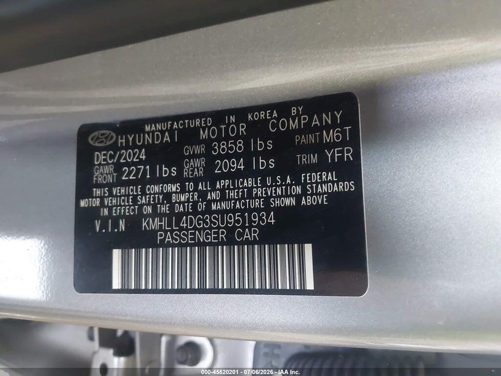 KMHLL4DG3SU951934 2025 HYUNDAI ELANTRA photo no. 9