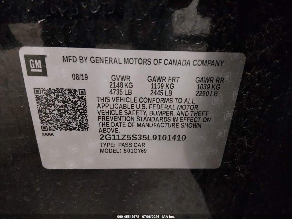 2G11Z5S35L9101410 2020 CHEVROLET IMPALA photo no. 9