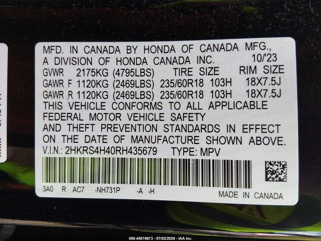 2HKRS4H40RH435679 2024 HONDA CR-V photo no. 9