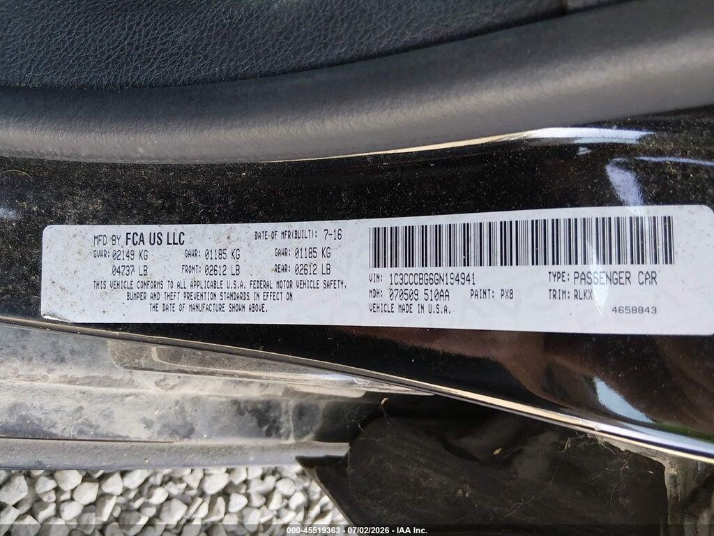 1C3CCCBG6GN194941 2016 CHRYSLER 200 photo no. 9