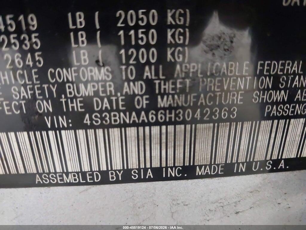 4S3BNAA66H3042363 2017 SUBARU LEGACY photo no. 9
