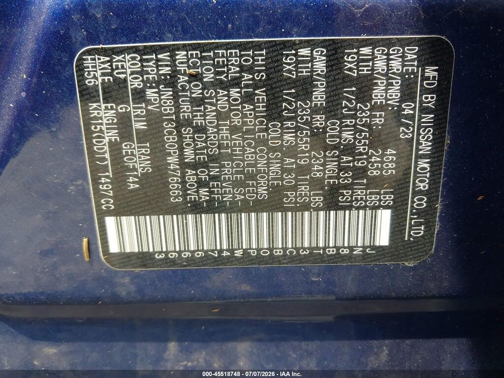 JN8BT3CB0PW476663 2023 NISSAN ROGUE photo no. 9