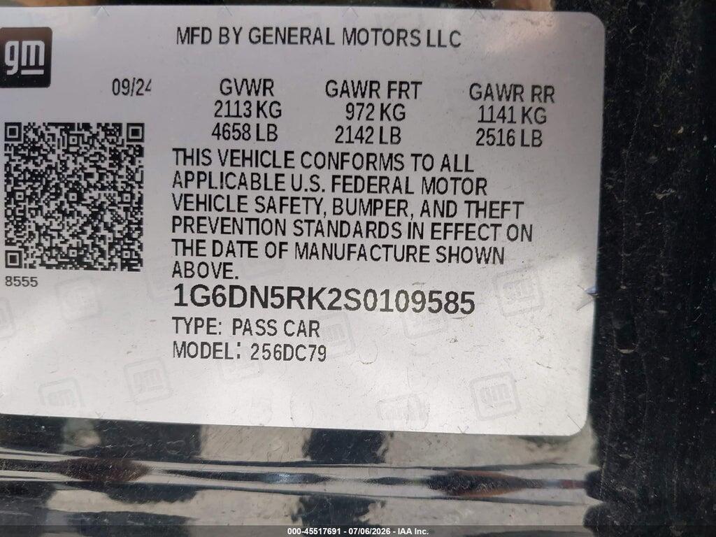 1G6DN5RK2S0109585 2025 CADILLAC CT5 photo no. 9