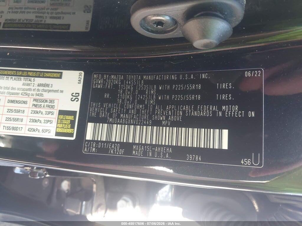 7MUDAABGXNV022449 2022 TOYOTA COROLLA CROSS photo no. 9