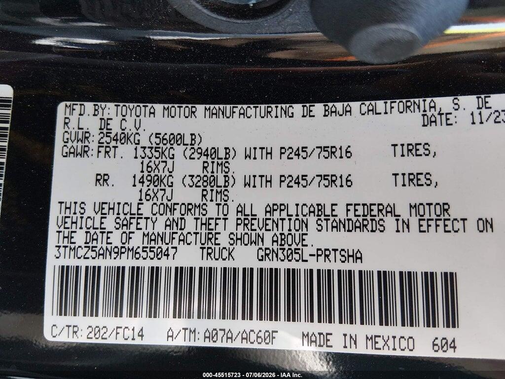 3TMCZ5AN9PM655047 2023 TOYOTA TACOMA photo no. 9
