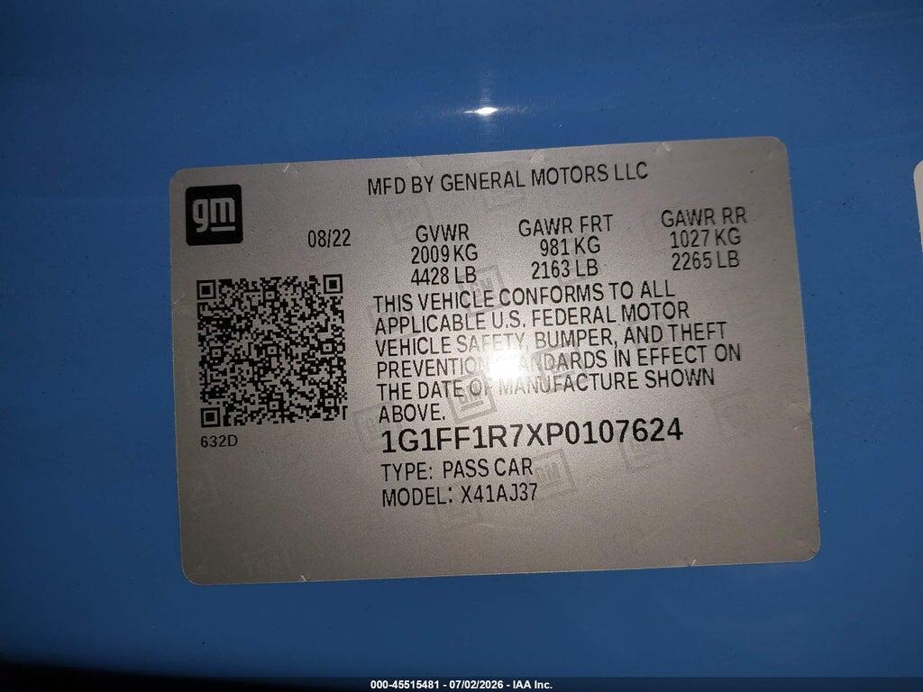 1G1FF1R7XP0107624 2023 CHEVROLET CAMARO photo no. 9