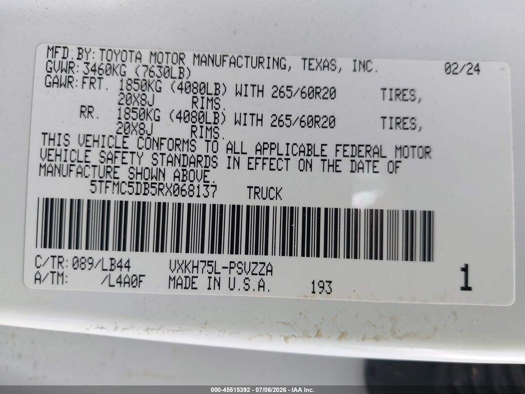5TFMC5DB5RX068137 2024 TOYOTA TUNDRA HYBRID photo no. 9