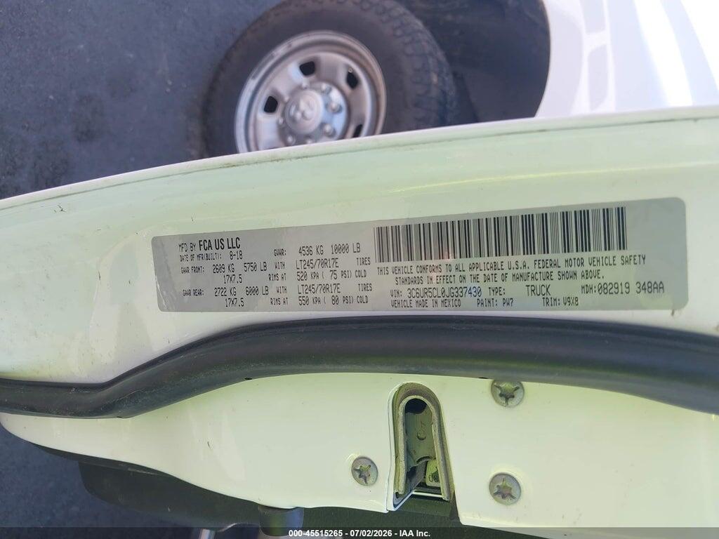 3C6UR5CL0JG337430 2018 RAM 2500 photo no. 9