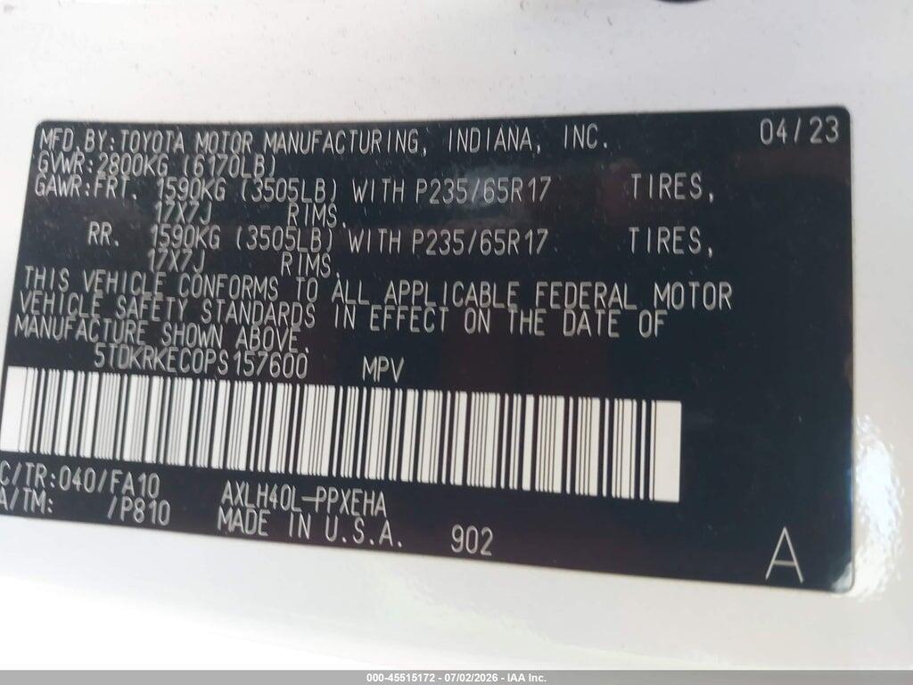 5TDKRKEC0PS157600 2023 TOYOTA SIENNA photo no. 9
