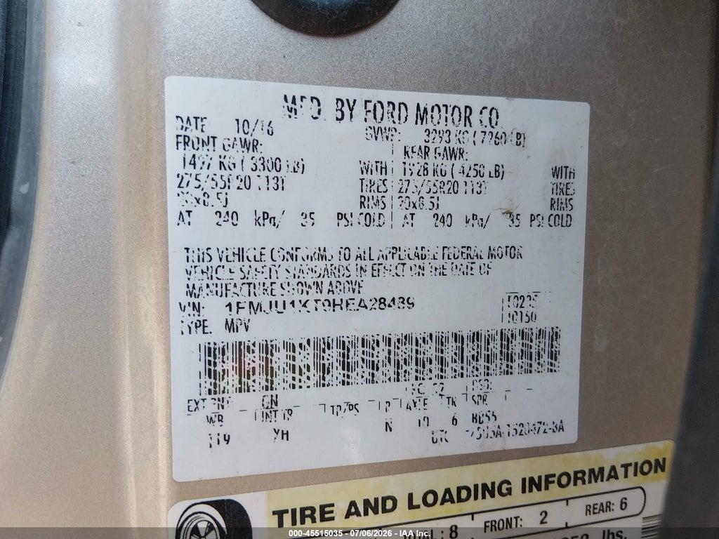1FMJU1KT9HEA28489 2017 FORD EXPEDITION photo no. 9