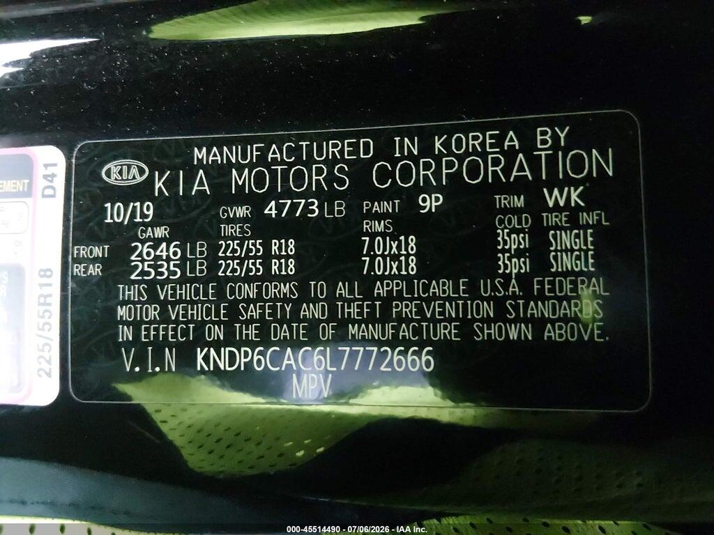 KNDP6CAC6L7772666 2020 KIA SPORTAGE photo no. 9