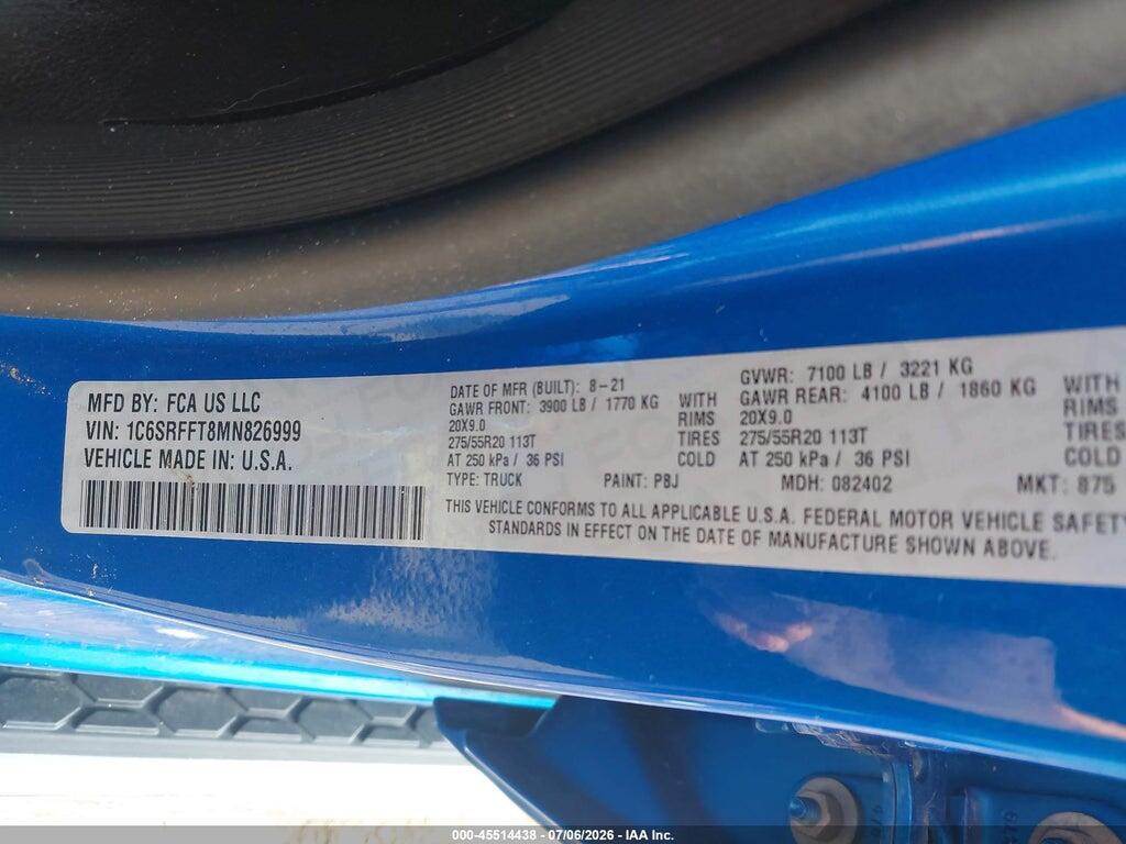 1C6SRFFT8MN826999 2021 RAM 1500 photo no. 9