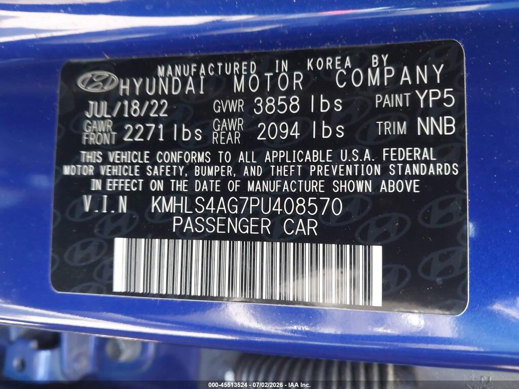 KMHLS4AG7PU408570 2023 HYUNDAI ELANTRA photo no. 9