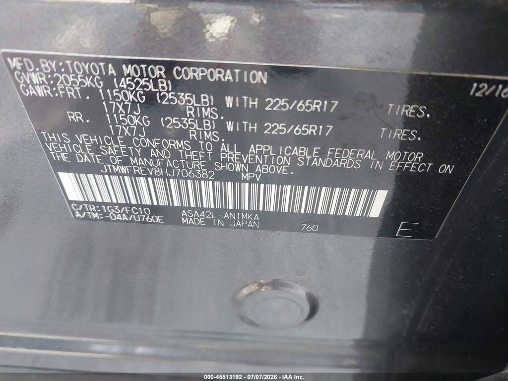 JTMWFREV8HJ706382 2017 TOYOTA RAV4 photo no. 9