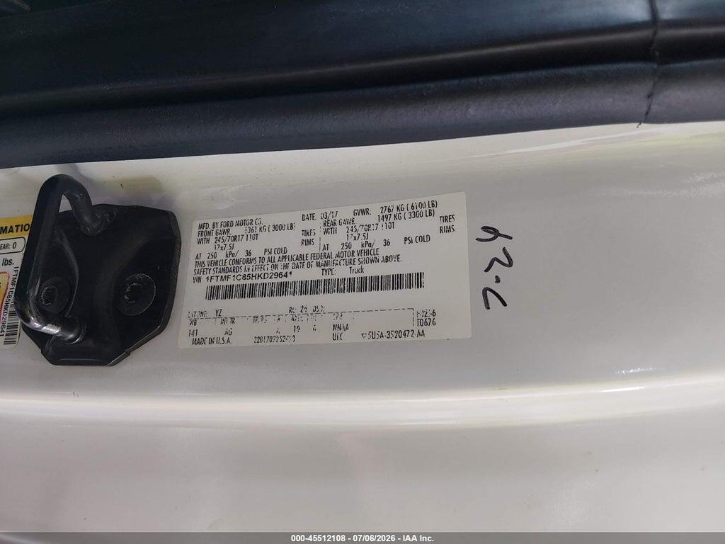 1FTMF1C85HKD29641 2017 FORD F-150 photo no. 9