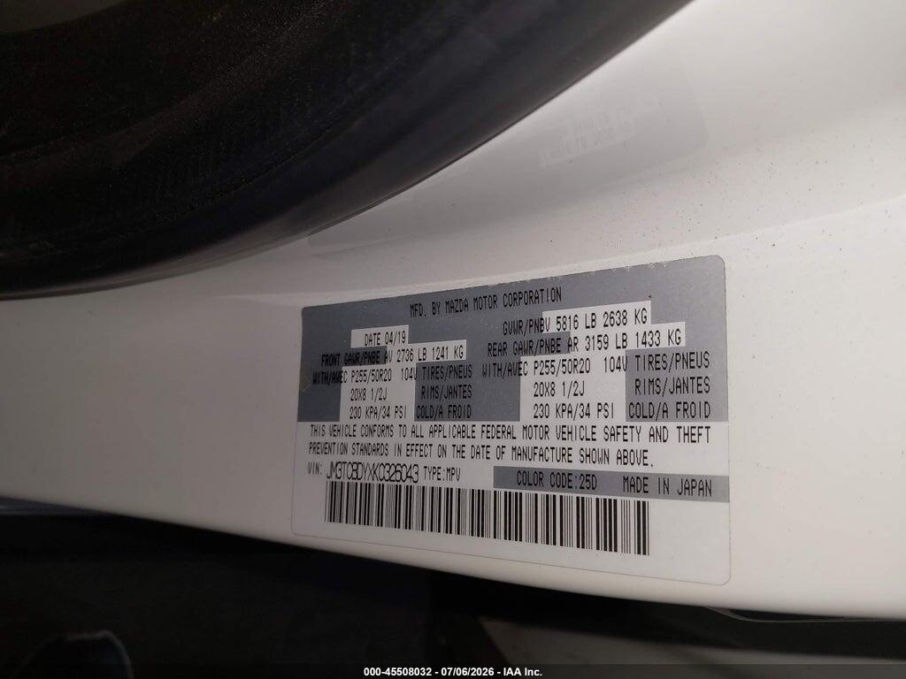 JM3TCBDYXK0326043 2019 MAZDA CX-9 photo no. 9