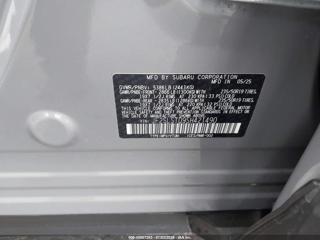 JF2SLSTD9SH421490 2025 SUBARU FORESTER photo no. 9