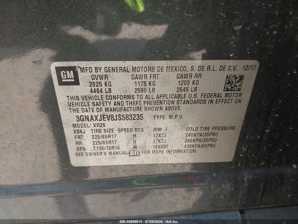 3GNAXJEV8JS583235 2018 CHEVROLET EQUINOX photo no. 9