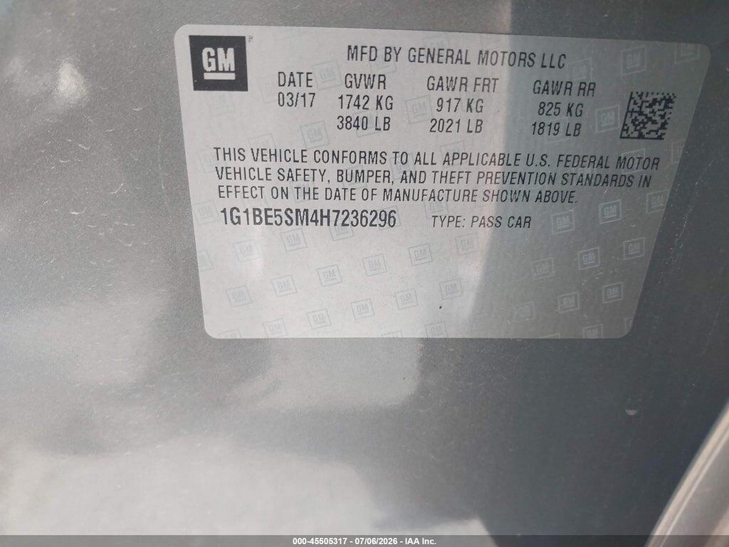 1G1BE5SM4H7236296 2017 CHEVROLET CRUZE photo no. 9