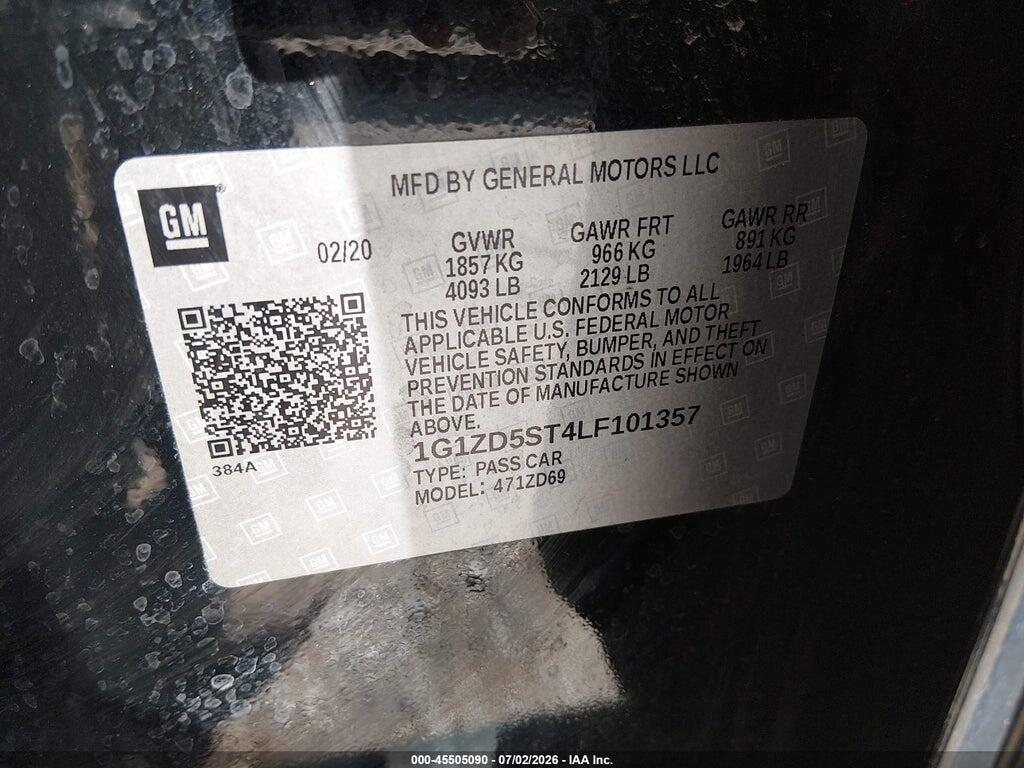 1G1ZD5ST4LF101357 2020 CHEVROLET MALIBU photo no. 9