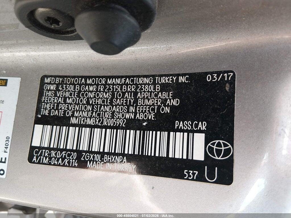 NMTKHMBX2JR005992 2018 TOYOTA C-HR photo no. 9