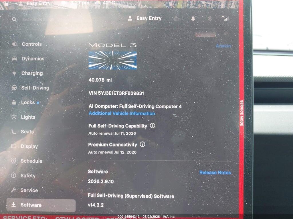 5YJ3E1ET3RF829831 2024 TESLA MODEL 3 photo no. 7