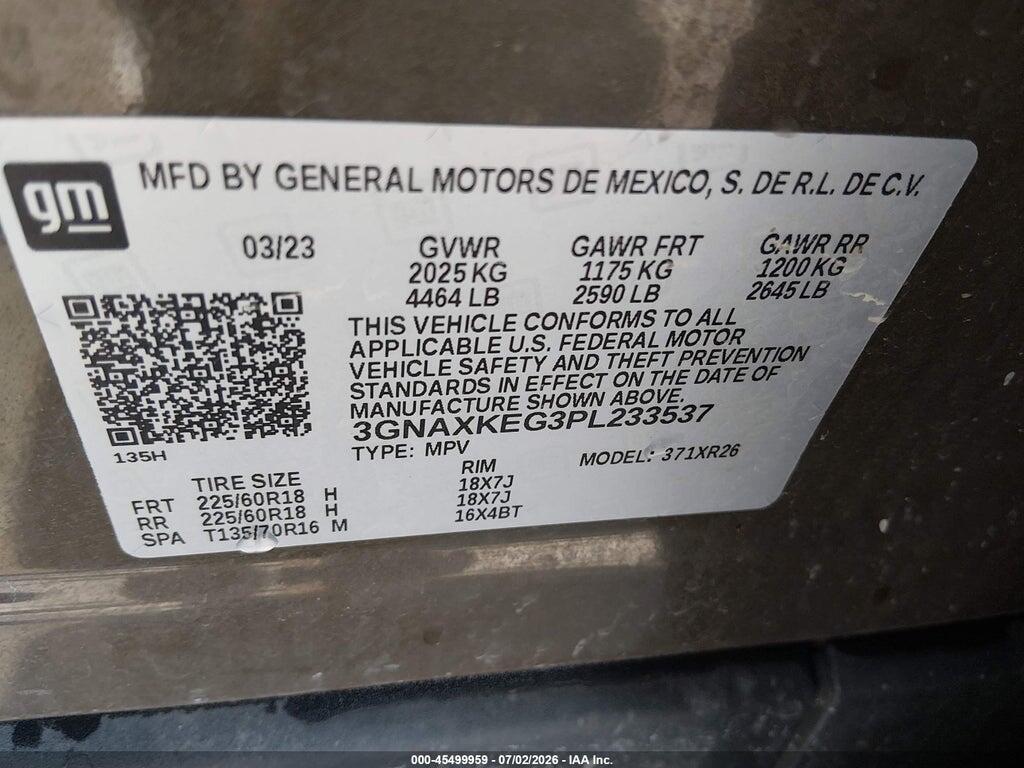 3GNAXKEG3PL233537 2023 CHEVROLET EQUINOX photo no. 9