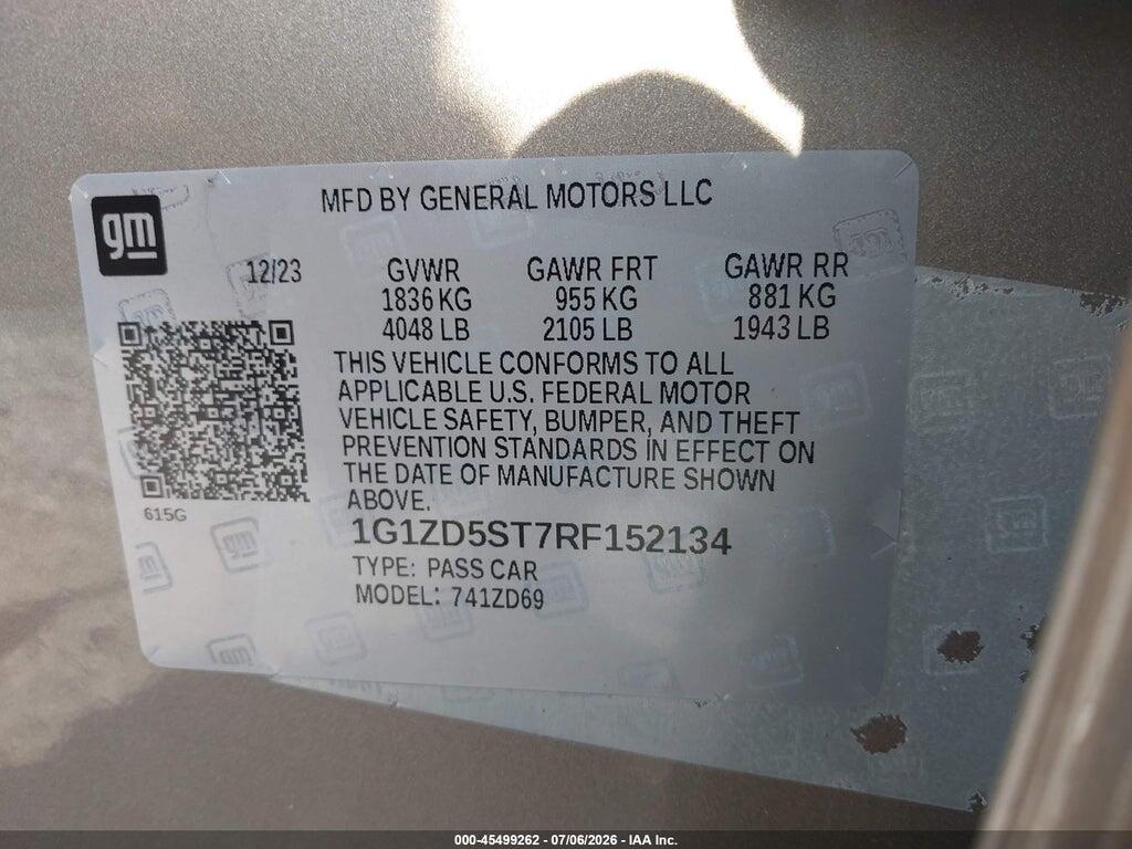 1G1ZD5ST7RF152134 2024 CHEVROLET MALIBU photo no. 9