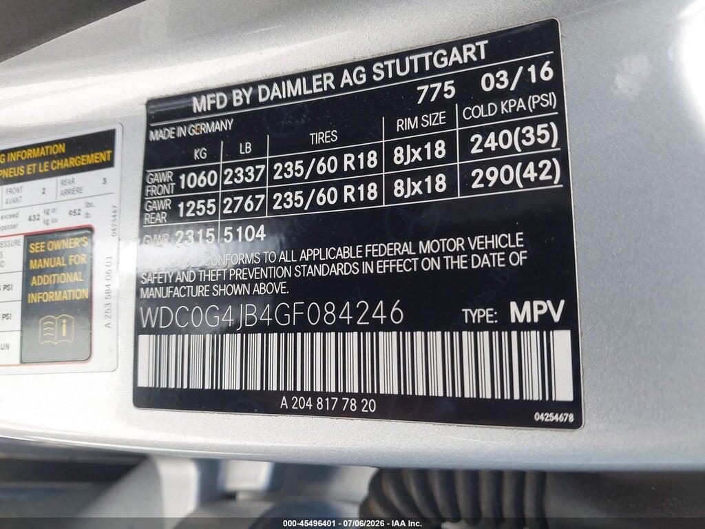 WDC0G4JB4GF084246 2016 MERCEDES-BENZ GLC 300 photo no. 9