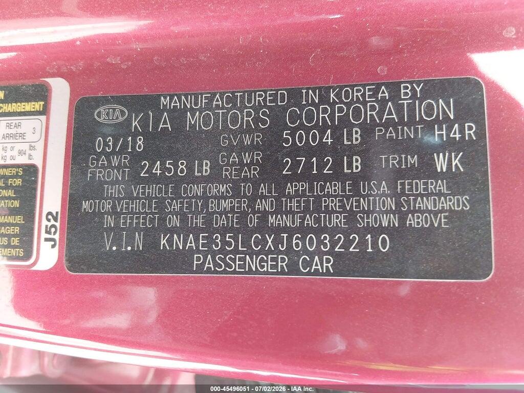 KNAE35LCXJ6032210 2018 KIA STINGER photo no. 9