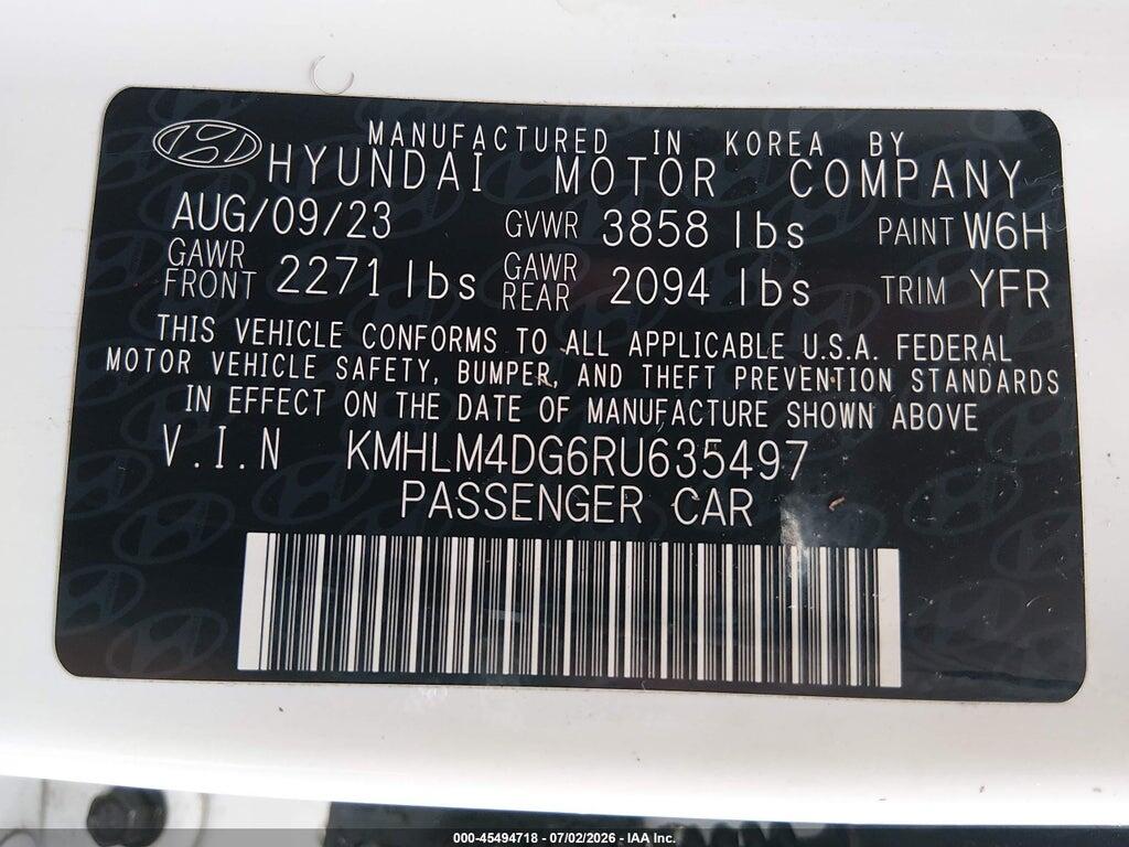KMHLM4DG6RU635497 2024 HYUNDAI ELANTRA photo no. 9