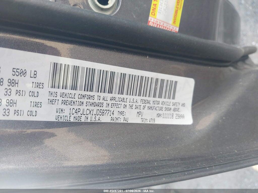 1C4PJLCX1JD587714 2018 JEEP CHEROKEE photo no. 9