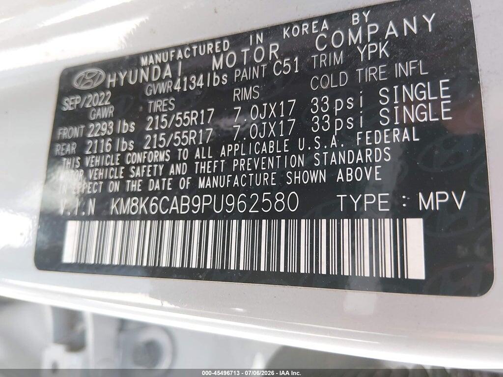 KM8K6CAB9PU962580 2023 HYUNDAI KONA photo no. 9