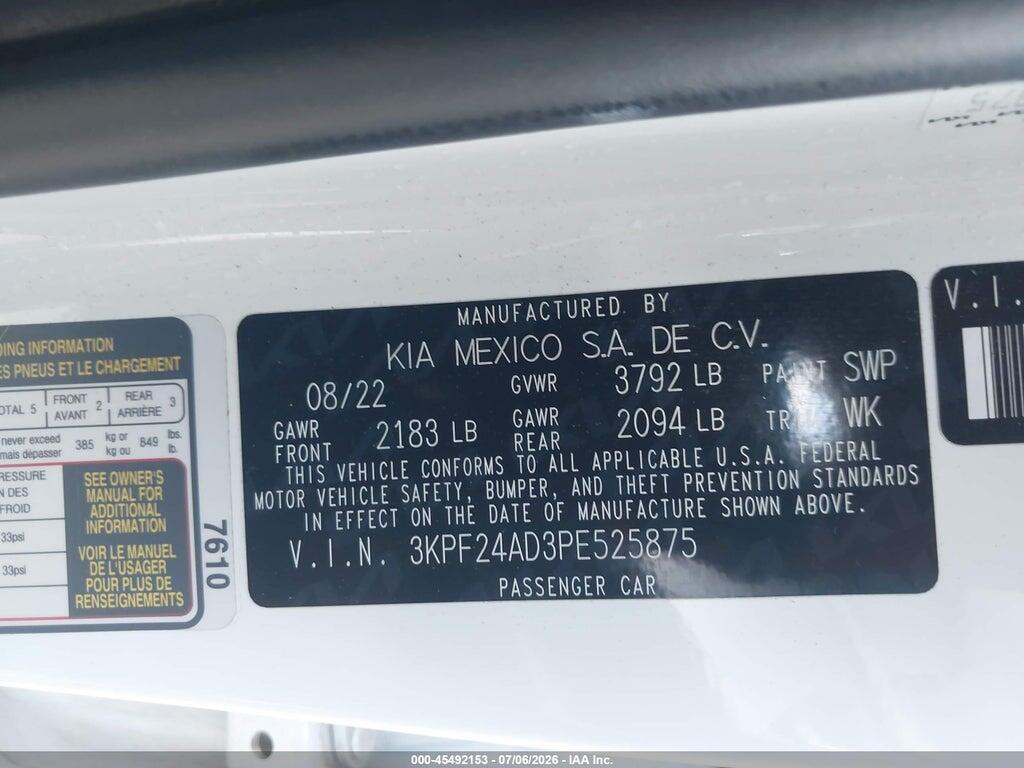 3KPF24AD3PE525875 2023 KIA FORTE photo no. 9