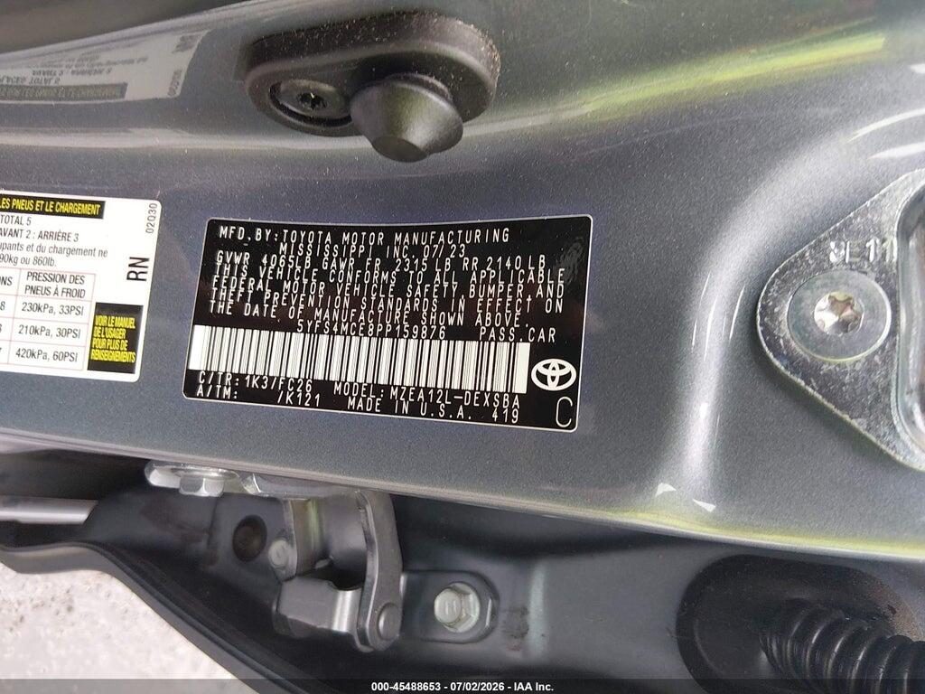 5YFS4MCE8PP159876 2023 TOYOTA COROLLA photo no. 9