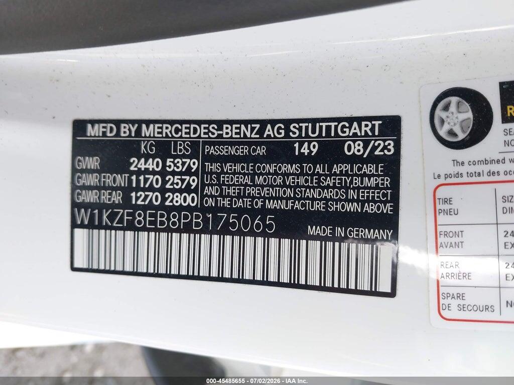 W1KZF8EB8PB175065 2023 MERCEDES-BENZ E 350 photo no. 9